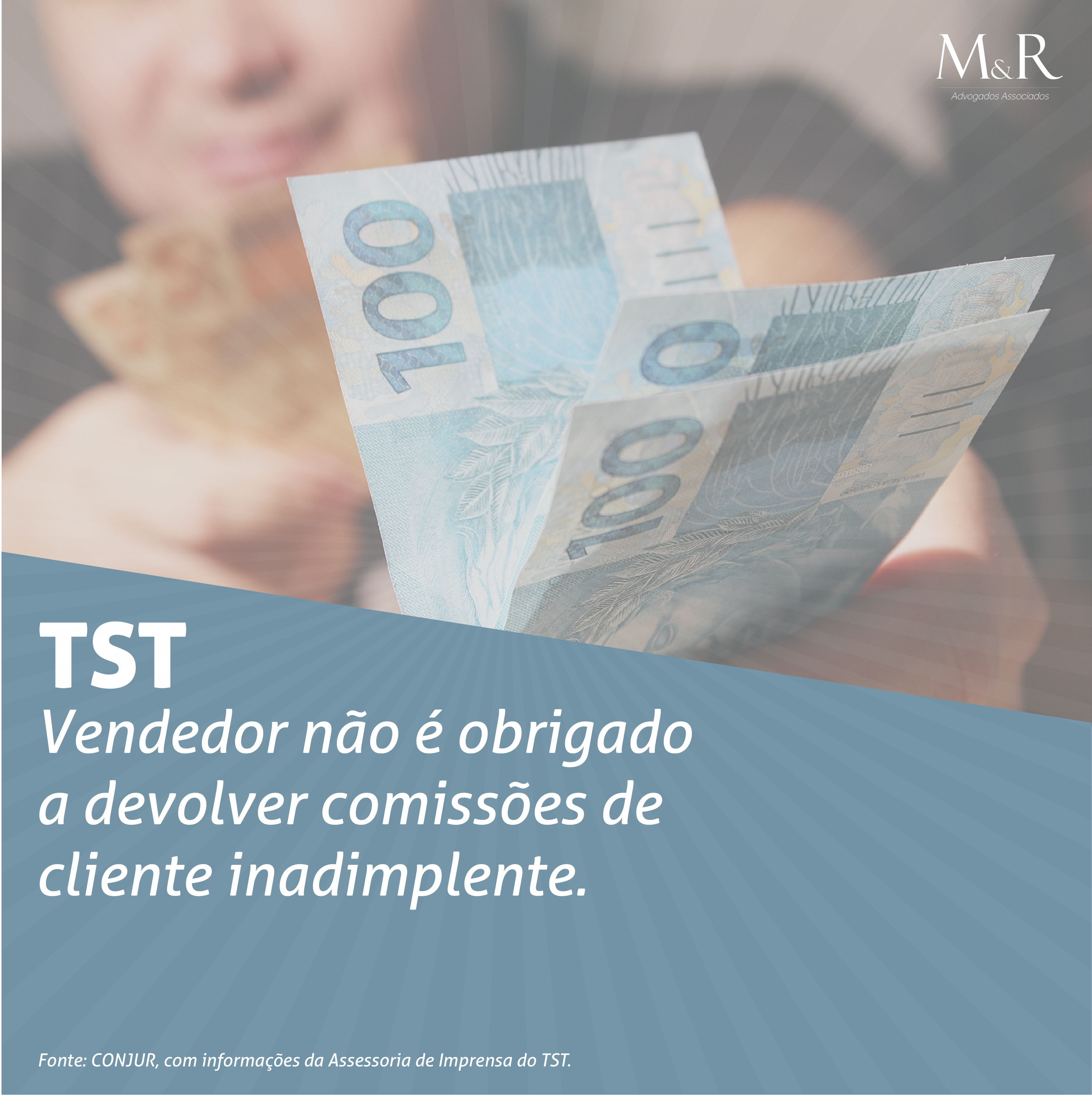 Vendedor não é obrigado a devolver comissões de clientes inadimplente