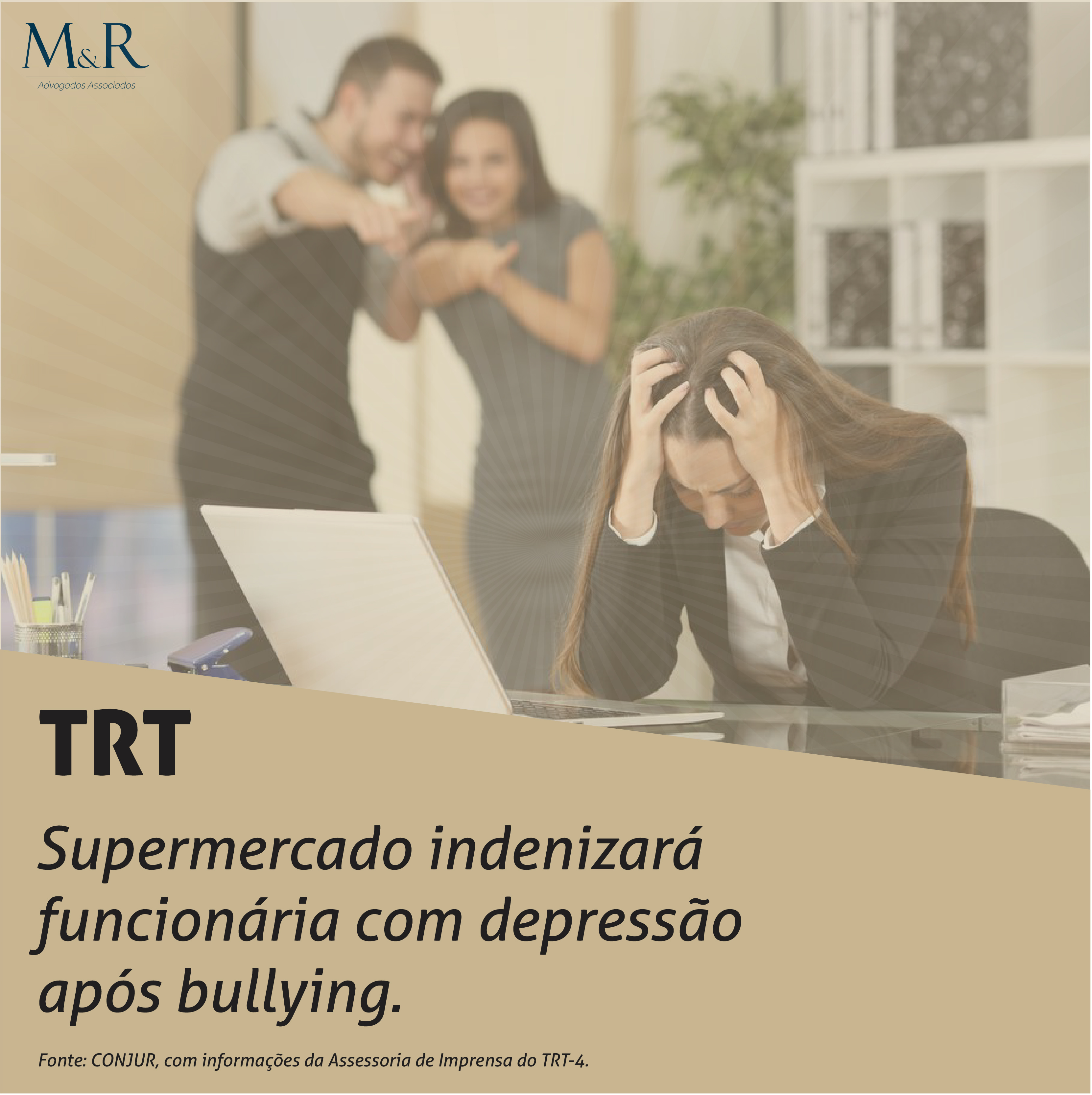 Supermercado indenizará funcionária com depressão após bullying